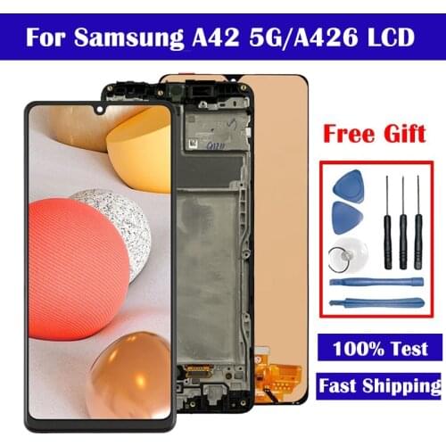 Original A42 LCD For Samsung Galaxy A42 5G LCD Display Touch Screen with Frame Assembly Digitizer For Samsung A42 A426 A426B LCD