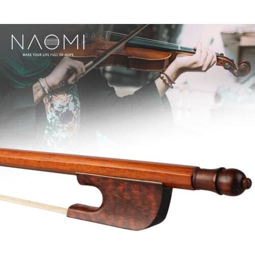 NAOMI Professional 4/4 Violin Bow Snakewood Bow Baroque Style Bow Snakewood Frog White Mongolia Horsehair Durable Use
