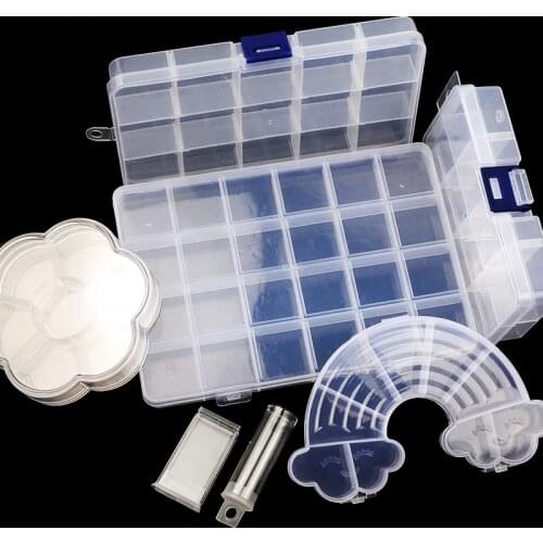 Transparent Compartments Plastic Organizer Jewel Bead Case For Storing Jewelry Earring Ring Mini Goods Storage Box