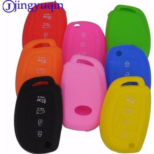 Silicone Flip Car Key Fob Case for Hyundai ix45 Santa Fe i30 i35 i40 Genesis Folding 4 Buttons Remote Protect Cover Car-styling
