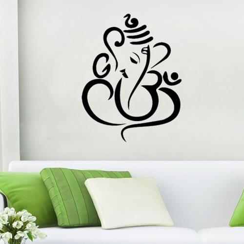 Ganesha Elephant Wall Decal God Elephant Hinduism Bedroom Living Room Wall Stickers Removable Vinyl Art Murals Decoration