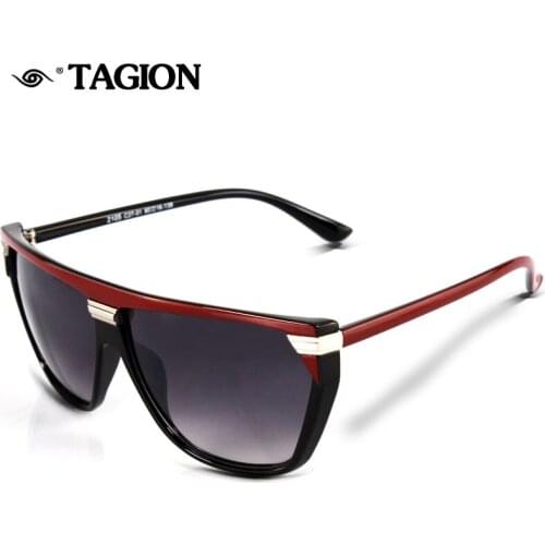 2019 High Quality TAGION Plastic Square Sunglasses For Women Mens Fashion Eyewear Black Frame Lenses