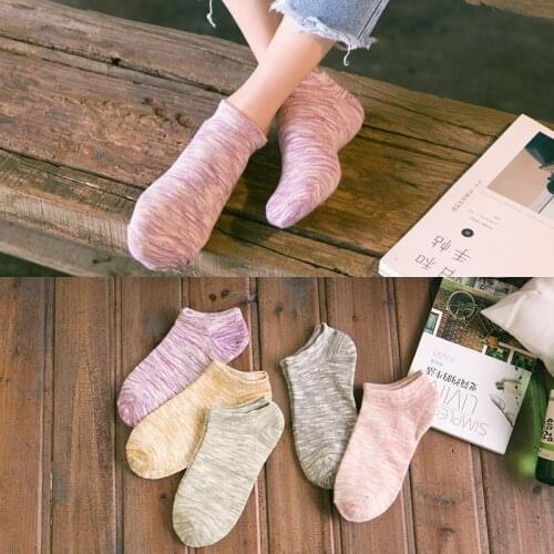 Comfortable cotton girl women boat socks ankle low female invisible color girl boy slipper casual hosiery 1pair=2pcs WS98