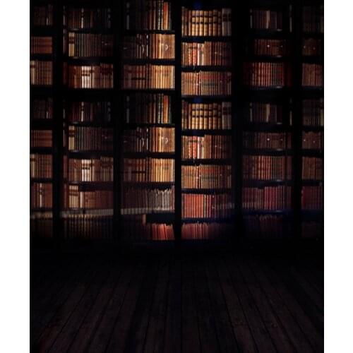 Vintage Library Wooden Floor Books Photography Backdrops Photo Props Studio Background 5x7ft