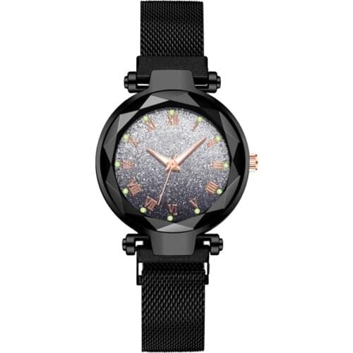 Reloj Mujer Fashion Casual Luxury Starry Sky Women Watches Gradation Luminous Gold Magnetic Mesh Belt Watch Ladies Wristwatch