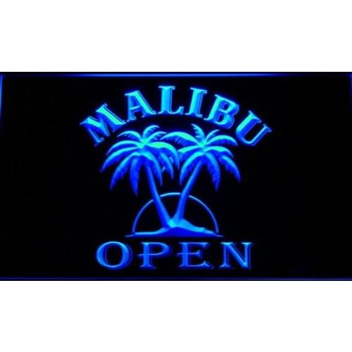 067 Malibu Beer OPEN Bar LED Neon Light Signs with On/Off Switch 20+ Colors 5 Sizes to choose