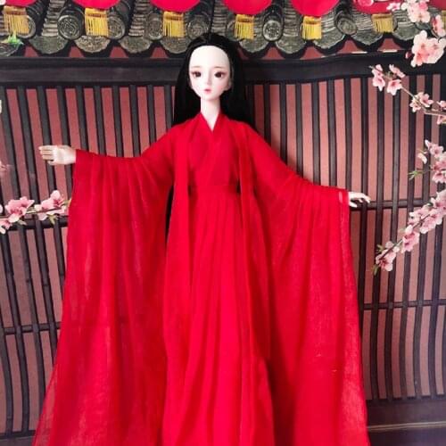 1/6 1/4 1/3 Rcale BJD Doll Clothes Chinese Ancient Costume Hanfu Red Dress For BJD/SD YOSD MSD SD13 Accessories C1079