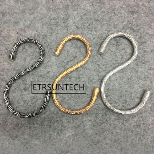 100pcs Aluminum Alloy S Shape Hooks For Clothes Towel Sundries Hanging Hook Home Bath Kitchen Storage Accessories