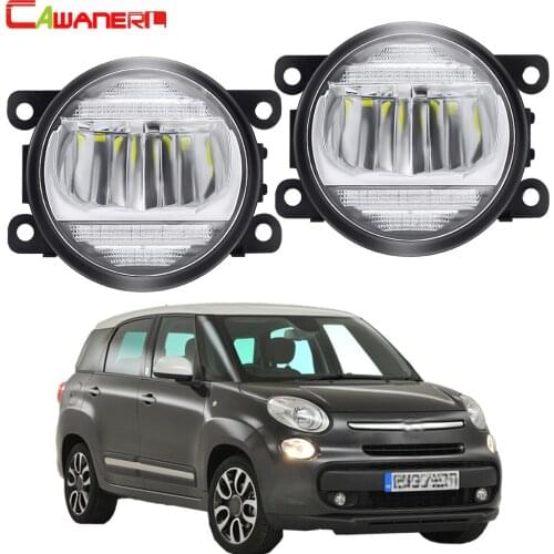 2in1 Fog Light Assembly Daytime Running Light For Fiat 500 L4 1.4L 2012 2013 2014 2015 Car H11 Front Bumper LED Fog Lamp DRL 12V