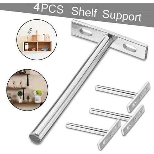 4Pcs Invisible Floating Shelf Metal Bracket Heavy-Duty Concealed Support Wall-Mounted Shelf Storage Rack Furniture Hardware