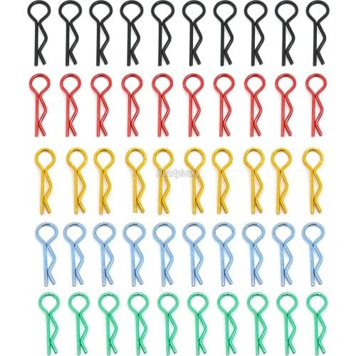 50pcs / 100PCS RC Car Metal Body Shell Clips Pins R Shape for Traxxas TRX4 1/10 1:10 RC Buggy RC Rock Crawler Vehicle Models