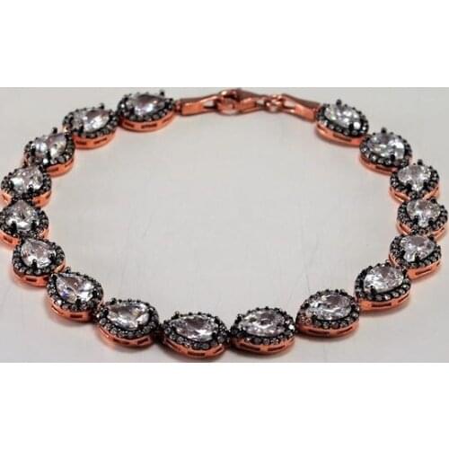 925 sterling silver bracelet with white drop stone Great Christmas Gift