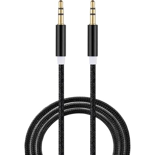 3.5mm Nylon Braided Audio Cable 1M Audio Input Adapter Male to Male AUX Cable for Mobile Phones Cars Computers