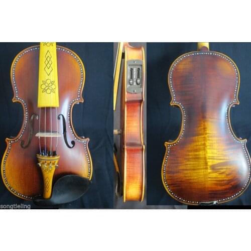 Baroque style left SONG art inlay shell electric & acoustic violin 4/4