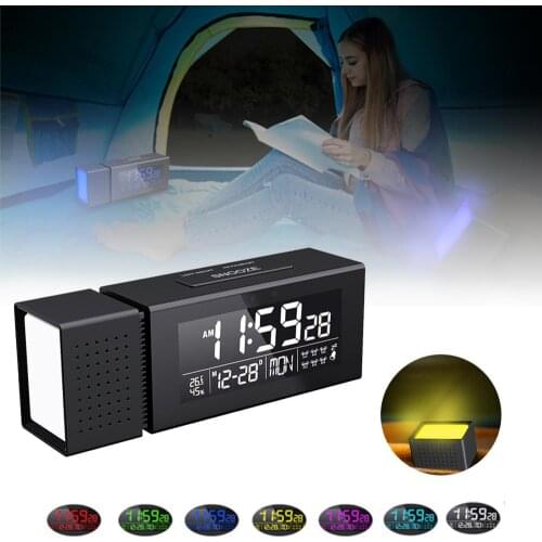 Multifunctional Sound and Light Alarm Digital Alarm Clock Household Night Light Ir Human Body Induction Function Clock with Colo