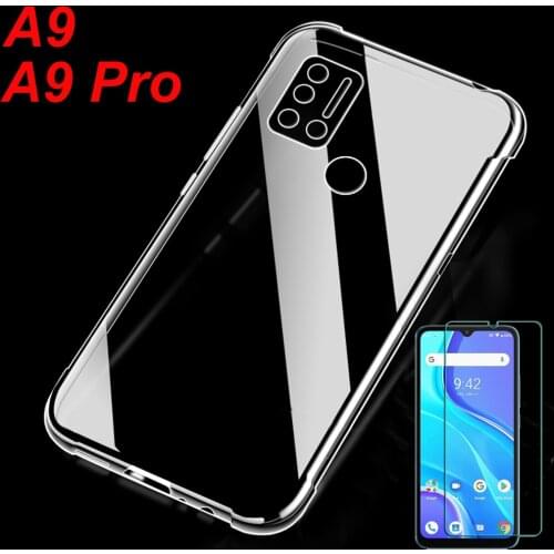 Cover For Umidigi A9 Case Glass Soft TPU Protector Silicone Shell For UMI A9 Pro Telefone Bumper Back Funda Coque Fitted Capa