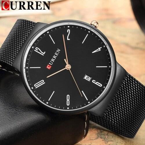 Curren Mens Watches Top Brand Luxury Gold Stainless Steel Men Quartz Watch Fashion Business Male Wristwatches Relogio Masculino