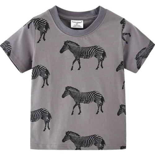 Funnygame Toddler Summer T shirts Cartoon Printed New 2020 Baby Cotton Clothing Casual Tees Tops Boys T shirts