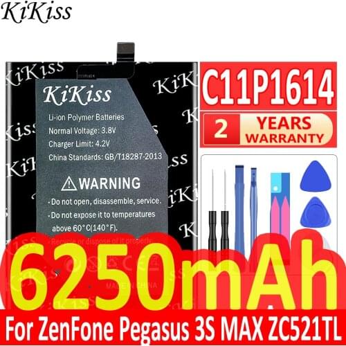 For ASUS C11P1614 Phone Battery for ASUS ZenFone 3S MAX Dual SIM TD-LTE ZenFone Pegasus3S MAX ZC521TL X00GD 6250mAh