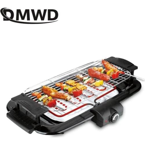 DMWD 2000W Smokeless Electric Grill 220V Household Barbecue Oven Non-stick Roasting Grill For Party 4-6 People
