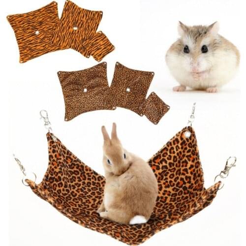 Pet Hamster Hammock Hanging Blanket Mat Small Pet Canvas Hammock Swing Bed House Cage Toy With Hole