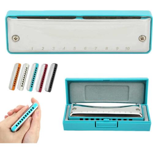 Blues Harmonica 10-Hole Mouthorgan A/B/C/D/E/F Key Portable Beginner Gift High Gloss Waterproof Harmonica
