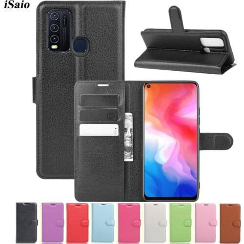 For Vivo Y50 Y30 Wallet Case Flip Leather Cover for Vivo Y30 Mobile Phone Case Soft TPU Shell Cover Kickstand with Card Holders