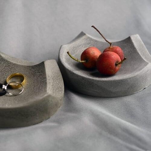 Creative Concrete Coaster Molds Fruit Holder Tray Molds Cement Jewelry Holder Molds