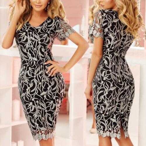 Lace Cocktail Dresses V Neck Flower Printed Dresses A Line Elegant Evening Party Dress Wedding Evening Dress Formal Dresses