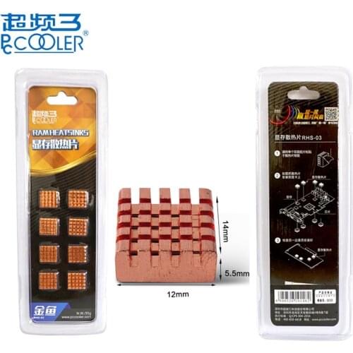 PCCOOLER 8pcs Pure Copper Ram Heatsink For DDR DDR2 DDR3 RAM Heat Sink Radiator Memory RHS03