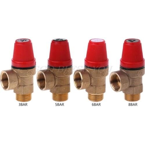 Brass Safety Valve Drain Relief Swithch For Solar Water Heater Inner&Outer Wire 3 Bar, 5 Bar, 6 Bar, 8 Bar Drop Shipping