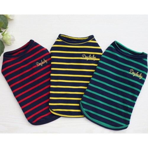 Summer Pet Dog Clothes for Small Dog T-shirts Puppy Sport Soccer Jersey Cat Striped Vest Outfit Spring Pet Coats Vests For Puppy