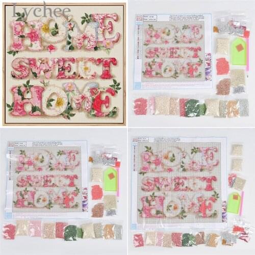 Lychee Life Sweet Home Diamond Embroidery Rhinestone Diamond Painting Cross Stitch DIY Handmade Semi-finished Crafts