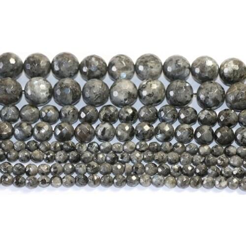 Natural Black Labradorite 4mm Faceted Round Jewellery More Size Loose Beads 15 Inches A06