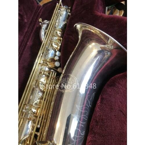 New Jupiter JBS-893 E Flat Baritone Saxophone Silver Plated Body Gold Lacquer Key Instrument Brass Sax With Mouthpiece Case