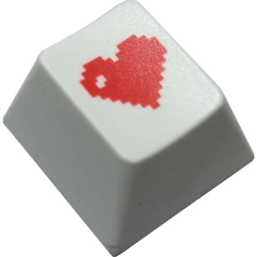 New High Quality R4 Keycap Love Cherry Profile Dip Dye Sculpture PBT Keycap for Mechanical Keyboard Etched Pixel Heart
