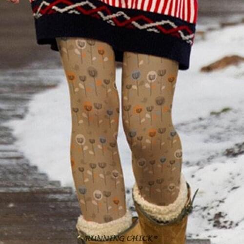 Autumn And Winter Impervious Meat Velvet Printing Pantyhose