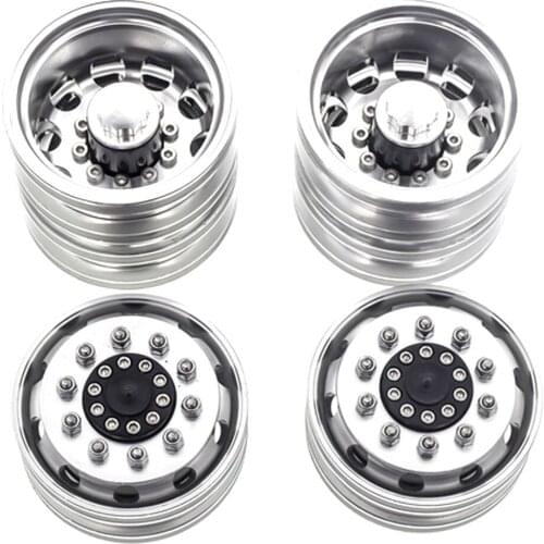 2pcs Alloy Front/Rear Wheel Rims Hubs For Tamiya 1:14 RC Tractor Truck Climbing Trailer Cargo Truck Car Repair Upgrade Parts