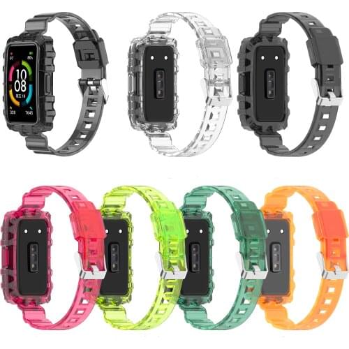 TPU Transparent Smartband Wrist Watchband Frame Crystal Case For Huawei Honor Band 6 Strap Smart Wristband Bracelet Bumper Cover