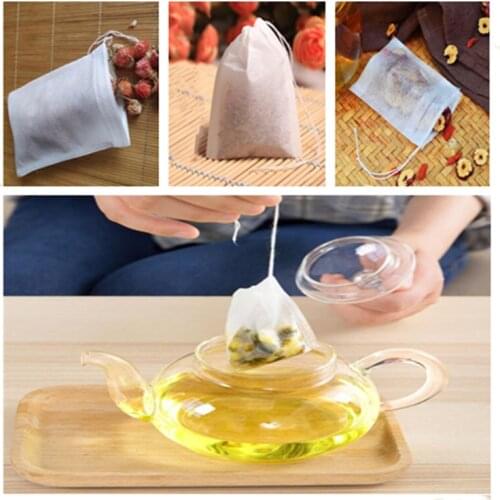 100Pcs Food Grade Empty Scented Tea Bags Infuser With String Heal Seal Filter Paper For Herb Loose Tea