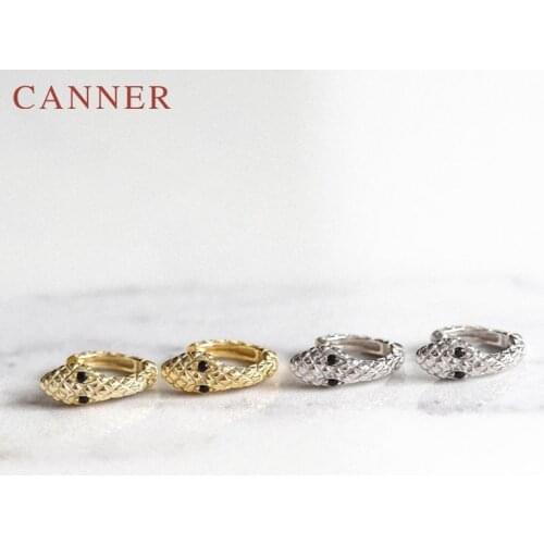 Simple Geometric Circle Earrings 925 Sterling Silver Creative Snake Small Hoop Earrings for Women Gold Silver color Jewelry