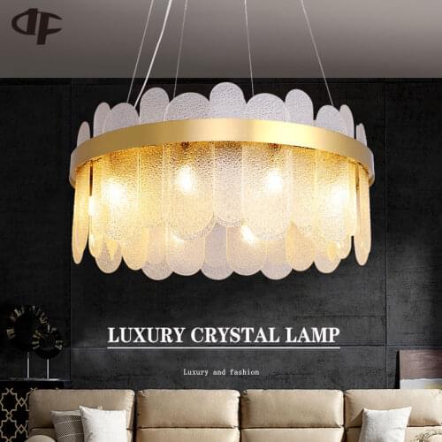 Nordic luxury crystal chandelier living room LED ceiling lamp bedroom crystal lamp dining room chandelier villa indoor lighting