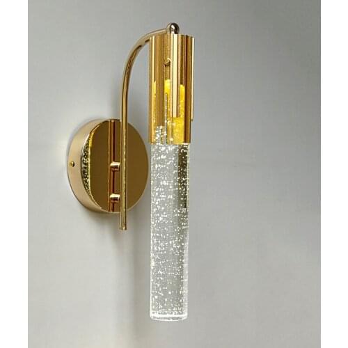 Modern Gold Crystal Wall Lights Bedside For Bedroom Living Room Home Decoration LED Sconce Bathroom Indoor Fixtures