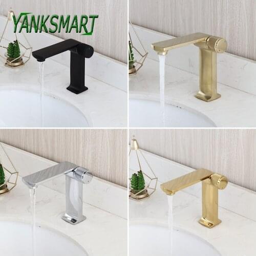 YANKSMART Modern Bathroom Faucet Basin Sink Deck Mounted Single Handle Bathtub Faucet Washbasin Hot And Cold Mixer Water Tap