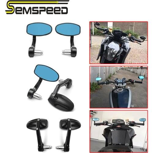 Universal Motorcycle Mirror Bar End Side Mirrors for Triumph Speed Triple Ducati Monster 696 Scrambler Kawasaki GTR1400 Yamaha