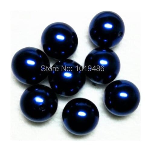 Choose size) 6mm/8mm/10mm/12mm/14mm/16mm/18mm/23mm/25mm royal blue color Acrylic Pearl Beads #65