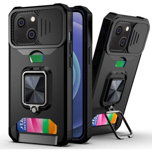 Armor Card For Google Pixel 5a 5G Case Tempered Glass Silicon Pouch Holder Magnetic Ring Hard Cover