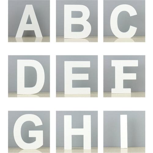 1 Pc White Wooden Letters Height 11cm Home Decoration Accessories DIY Personalised Name Props Wedding Birthday Party Decor