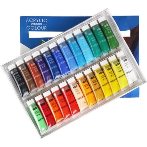 12/24 Colors Professional Acrylic Paints 15ml Tubes Drawing Painting Pigment Hand-painted Wall Paint for Artist DIY Tool