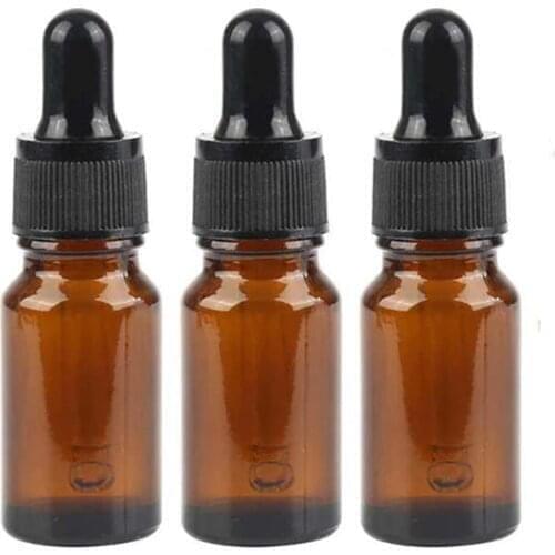 12pcs 10ml Empty Eye Drops Liquid Reagent Portable Bottle Pipette Dropper Bottles Amber Glass bottle For Aromatherapy And